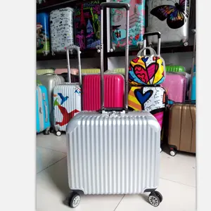 16 Inch Aluminium Bingkai ABS + PC Troli Bagasi Travel Berwarna-warni Tas Kecil Koper Kabin