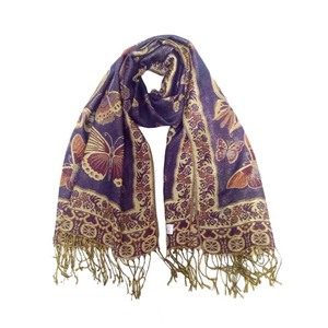 Sciarpe da Donna 100% Poliestere, Pashmina Invernale Grande con Motivo a Farfalla - Product Image 6