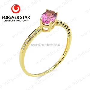 2020 Schmuck Großhandel natürliche Turmalin Edelstein Single Stone 1 gramm Gold Ring Schmuck