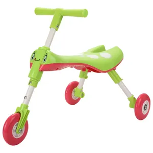 Plastik denge katlanır trike bebek kick yürüyüş üç tekerlekli bisiklet mantis scuttle bug scooter