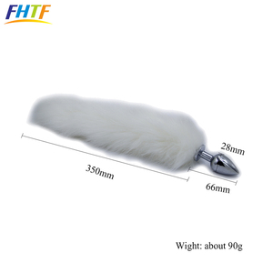 Queue de renard longue, petit <span class=keywords><strong>plug</strong></span> <span class=keywords><strong>anal</strong></span> en métal, perles de stimulation anale, accessoires de jeu de rôle, fétiche, jouets sexuels pour animaux de compagnie - Product Image 6