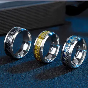Huilin personalizado venta al por mayor anillos masónicos de anillos de acero inoxidable