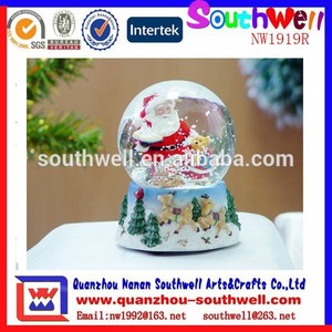 venta al por mayor de encargo de nieve de navidad de resina globw el baile de santa claus - Product Image 1