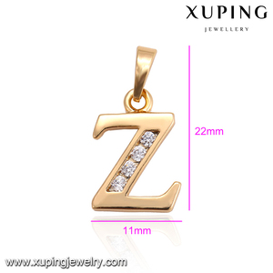 33010 xuping compras en línea de moda Letra z colgante Voga falsos joyería llenada oro muestra <span class=keywords><strong>gratis</strong></span> - Product Image 4