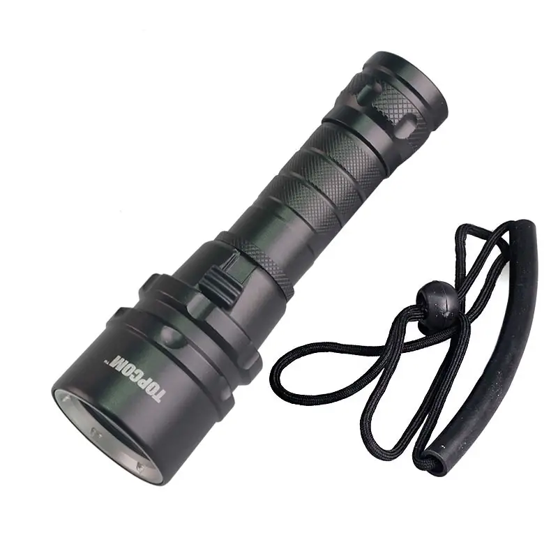 Compact Portable Underwater 80m Flashlight Waterproof XML T6 LED Scuba Diving Torch Light with 18650 Battery