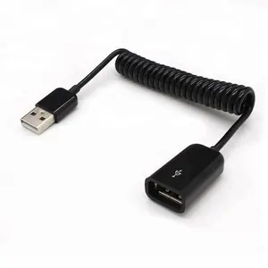 Có thể thu vào Mùa Xuân Coiled USB 2.0 Extension Cable Nam cho Nữ Cáp USB