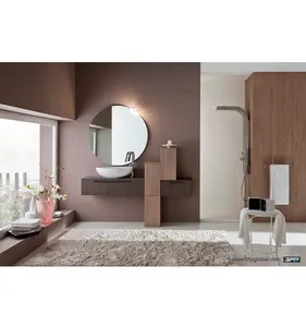 Çin tedarikçileri özelleştirilmiş Fashional benzersiz kolu olmadan tuvalet dolabı ev tek lavabo banyo Vanity