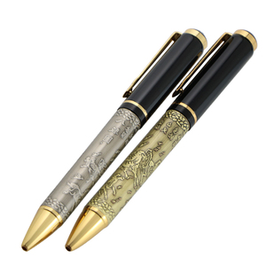 Stylo <span class=keywords><strong>Rotring</strong></span> en métal de luxe avec gravure au laser, logo gravé, corps en laiton, bronze antique, motif sculpté, stylo en cuivre - Product Image 3