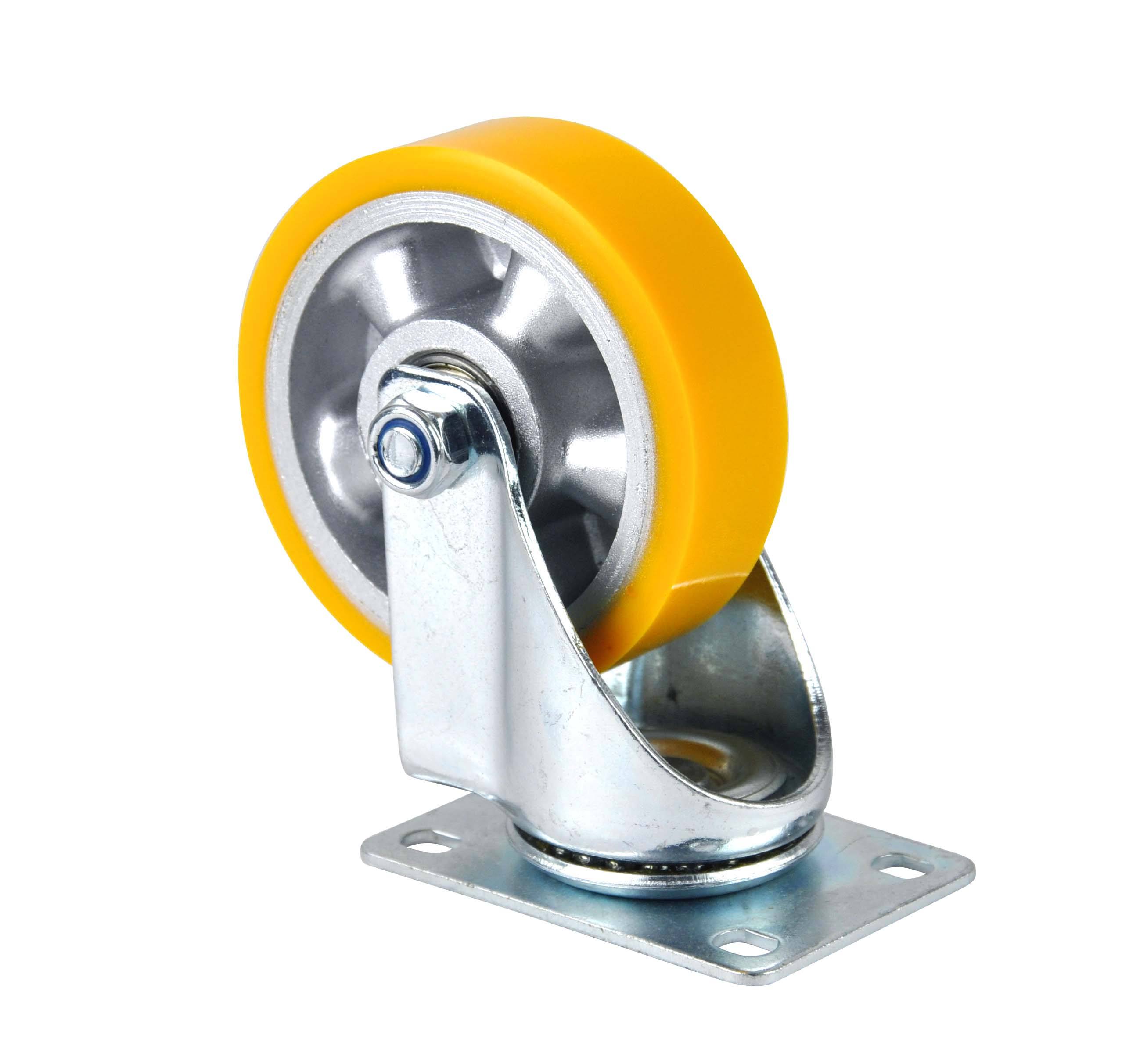 Source Factory Products 100X32mm Mute Double Ball Bearing Aluminum Core Polyurethane Caster Wheel