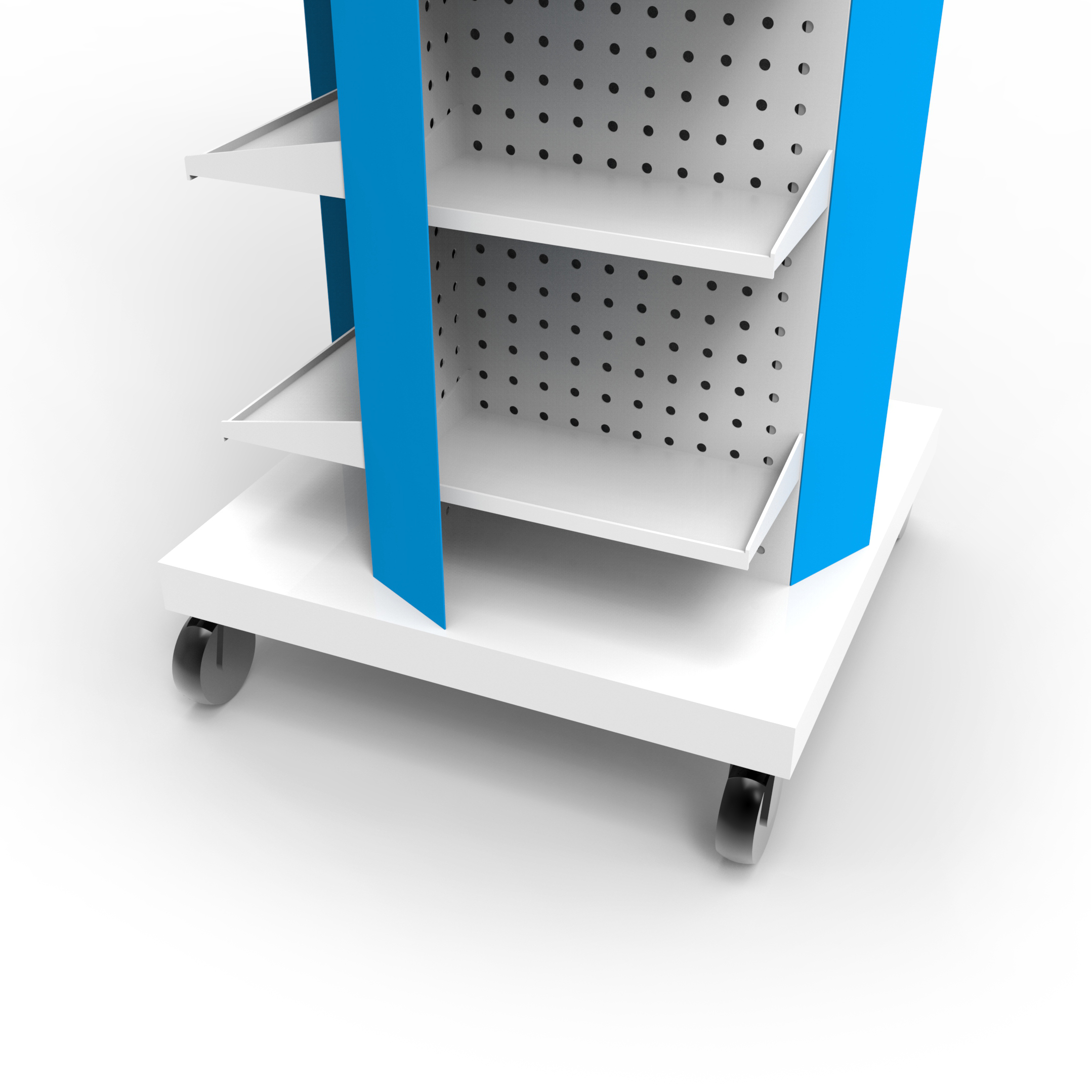 Customized Pegboard Rotating Display Stand Metal Pegboard Display Stand With Casters Display Stand With Hooks for Accessories — view 3