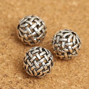 도매 <span class=keywords><strong>10mm</strong></span> 태국 925 실버 보석 중공 스페이서 라운드 금속 구슬 - Product Image 2