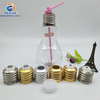 Bouteille de jus en plastique en forme d'ampoule LED à large ouverture de 500 ml et 700 ml, 7 couleurs, vente chaude 2026