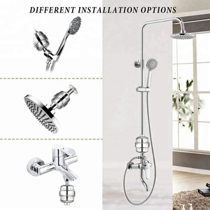 हॉट सेल 15 20स्टेज शावर फ़िल्टर 2 रिप्लेसमेंट कार्ट्रिज के साथ पानी को शुद्ध करने के लिए क्लोरीन और तलछट को हटाता है क्रोम प्लेटेड फिनिश - Product Image 5