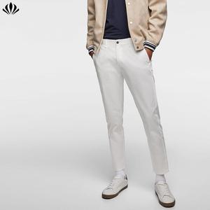 2019 nouvelle mode de haute qualité personnalisé <span class=keywords><strong>pas</strong></span> <span class=keywords><strong>cher</strong></span> basique recadrée Slim Fit hommes Chino pantalon - Product Image 4