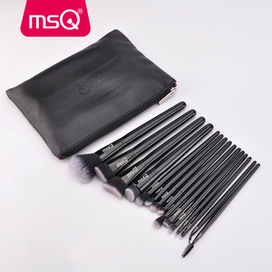 Msq 15Pcs Chuyên Nghiệp Trang Điểm Bàn Chải Thiết Lập Chất Lượng Cao Dài Xử Lý Tổng Hợp Tóc Bóng Màu Đen Mặt Kem Che Khuyết Điểm Bàn Chải PU Da - Product Image 3