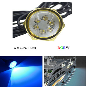 Lampe de <span class=keywords><strong>bateau</strong></span> à LED en aluminium étanche 24W RGBW Éclairage universel de bouchon de vidange sous-marin - Product Image 3