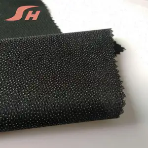 75D Polyester Double Dot Knitted Stretch Fusible Woven Adhesive Interlining Fabric