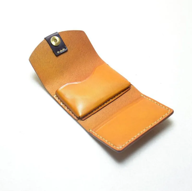 Dreamtop DTD359 stylish trifold design vegetable tanned leather wallet for men