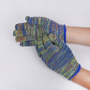 Guantes de algodón de colores mezclados de punto de trabajo de seguridad coloridos promocionales populares del mercado de Malasia protegen la construcción de manos de trabajo - Product Image 1