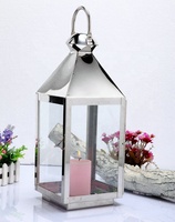 Grand bougeoir en verre en acier inoxydable personnalisé pour jardin Ensembles de lanternes de mariage Décoration de Noël funéraire décorative Lanternes en or