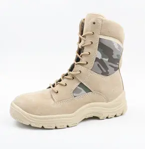 Botas Tácticas de Seguridad con Puntera de Acero, Suela Antideslizante de Lona, Color Amarillo Desierto - Product Image 1