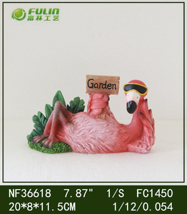 Statue d'animal en résine de <span class=keywords><strong>flamant</strong></span> <span class=keywords><strong>rose</strong></span> ornements de jardin de roman pour la décoration de plaque de bienvenue d'été - Product Image 4
