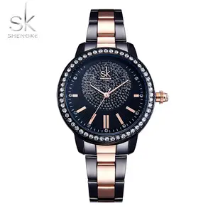 2019 SK Ladies Wrist Watch Bracelet Watch Women Crystal Diamond Watches Stainless Steel Silver SK K0075 Wristwatch Ladies