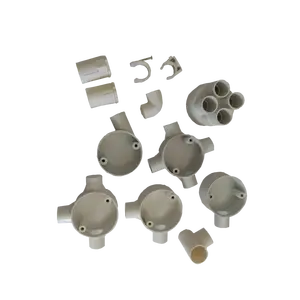 الصين تصنيع upvc وصلات المفاصل المحملة بثلاث طرق مربع وصلات مواسير بلاستيكية - Product Image 1