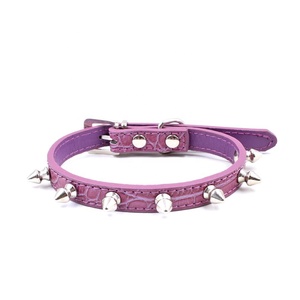 <span class=keywords><strong>Collar</strong></span> de cuero con tachuelas afiladas para mascotas, <span class=keywords><strong>Collar</strong></span> ajustable duradero para caminar, proveedor de mascotas - Product Image 4