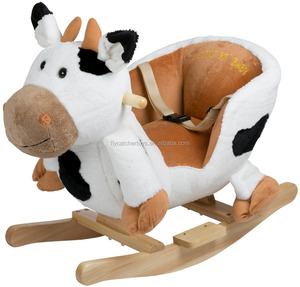 Fauteuil à <span class=keywords><strong>bascule</strong></span> en peluche <span class=keywords><strong>vache</strong></span> pour bébé avec musique berceuse et roues – Vente en gros - Product Image 3