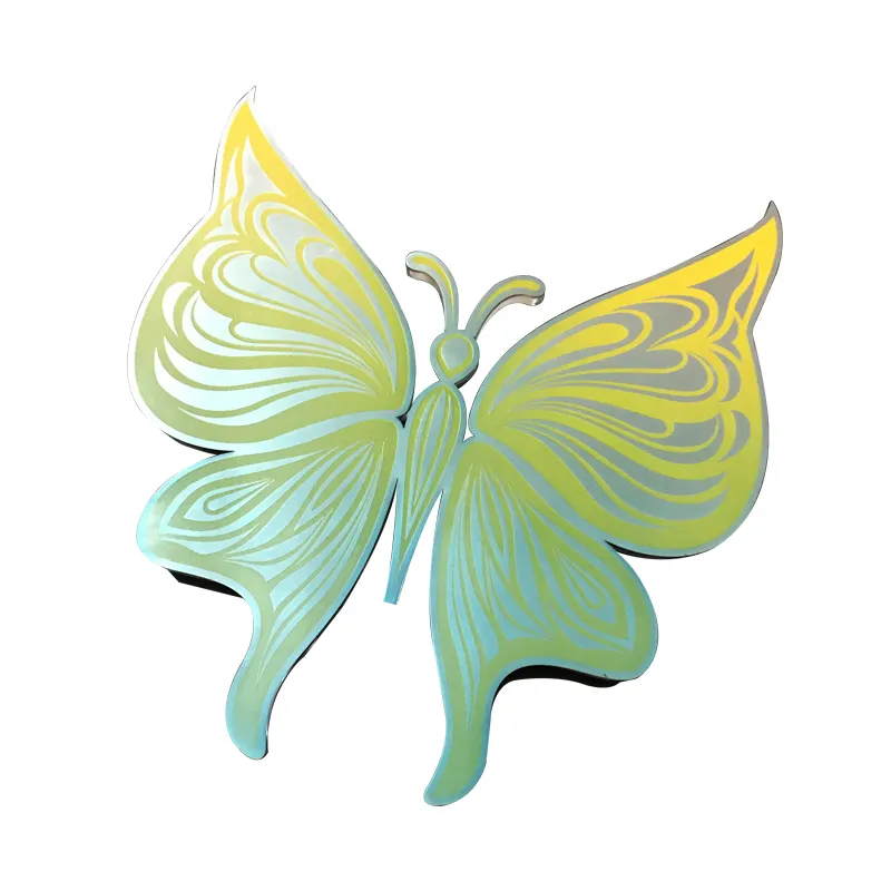 Art Metal Abstract Peculiar Butterfly Shape Colorized Etched Abstract Plating 3d Wall Art Sculpture Metal Model