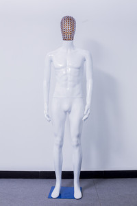 Maniquí de cuerpo completo para hombre, maniquí de moda con cabeza de metal, color blanco - Product Image 2