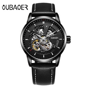 <span class=keywords><strong>Orologi</strong></span> da <span class=keywords><strong>uomo</strong></span> OUBAOER orologio meccanico automatico in pelle orologio casual business watch - Product Image 3