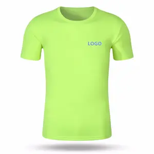 T-shirt da corsa sportiva da uomo ad asciugatura rapida con stampa 100% personalizzata in poliestere di alta qualità