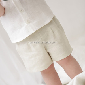 Chemises en <span class=keywords><strong>lin</strong></span> de haute qualité pour garçons en bas âge, style boutique, manches courtes, col en V - Collection Printemps-Été Normcore/Minimaliste - Product Image 4