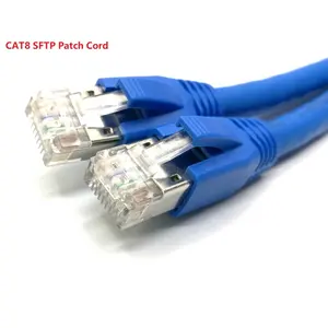 Chaqueta LSZH de prueba de paso de 10m, 40Gbps, 2000Mhz, CAT8, SFTP, cable de conexión blindado