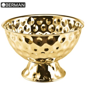 Fiesta de boda suministros hotel se martillado a mano placa de metal de oro de acero inoxidable buffet de metal bandeja de banquete - Product Image 3