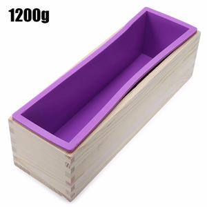 Moule à savon rectangulaire en <span class=keywords><strong>Silicone</strong></span> avec boîte en <span class=keywords><strong>bois</strong></span>, outil de bricolage pour la fabrication de gâteaux de savon - Product Image 4