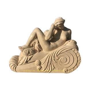 Outdoor jardim paisagem decoração design mármore estátua artesanal outdoor pedra artesanato arte escultura de uma mulher nua deitada - Product Image 5