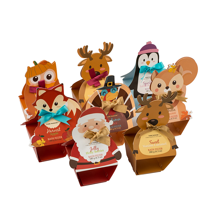 Échantillon gratuit réutilisable Santa Claus impression pliable papier cadeau De Noël boîte de bonbons