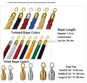 נירוסטה מחסום אדום שטיח קטבים תור עומד ש מנהל קטיפה חבל מוט - Product Image 3