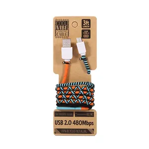 Phụ Kiện Điện Thoại Di Động Dây Truyền Dữ Liệu USB Bện Bền Cáp USB Điện Thoại Di Động Cáp Hợp Âm C Tròn Nylon Sang Usb - Product Image 1