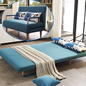 Canapé-lit moderne <span class=keywords><strong>pas</strong></span> <span class=keywords><strong>cher</strong></span> à <span class=keywords><strong>deux</strong></span> <span class=keywords><strong>places</strong></span> pliable en bois et tissu - Product Image 2