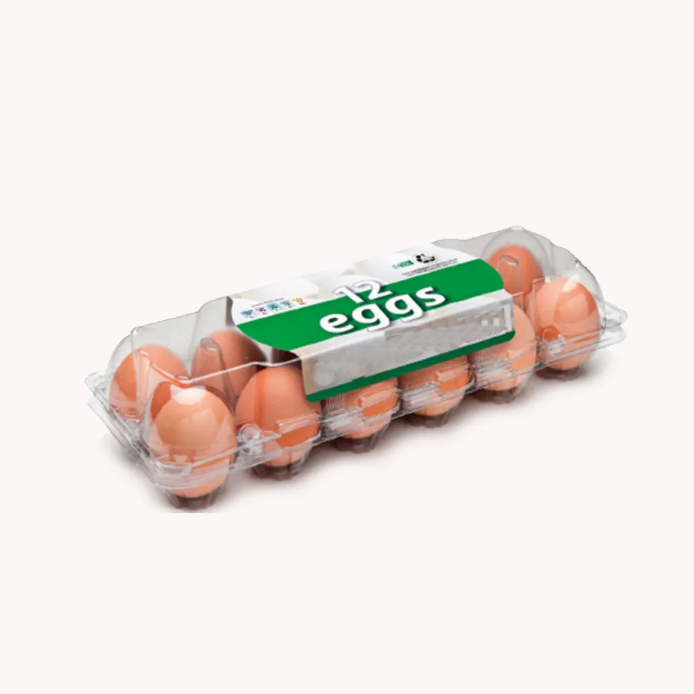 卸売12セルクリアエッグ食品貯蔵容器カスタムプラスチックエッグトレイ