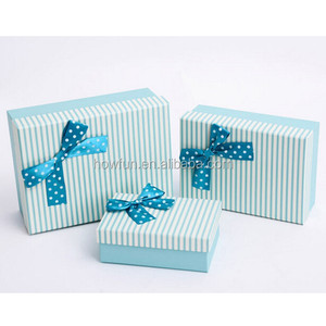 Bonito Color <span class=keywords><strong>3</strong></span> unids rayas <span class=keywords><strong>juego</strong></span> de papel cajas de regalo del caramelo - Product Image 3