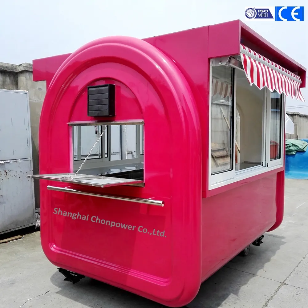 Caliente-venta de alimentos al aire libre remolque Catering móvil remolque cocina Van multifuncional carrito de comida camión de comida quiosco de café