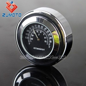 Thermomètre numérique universel en aluminium chromé, horloge, pare-brise de <span class=keywords><strong>moto</strong></span>, pare-brise de vélo, thermomètre à cadran rond - Product Image 3