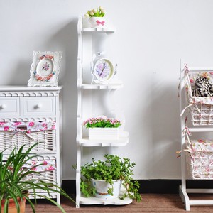Estante Esquinero de Madera <span class=keywords><strong>Blanca</strong></span> de 5 Niveles para Decoración del Hogar, Soporte para Flores de Sala de Estar - Product Image 4