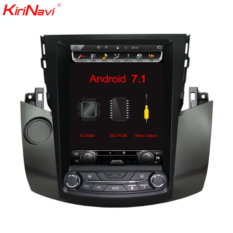 Kirinavi tesla tarzı dikey ekran android 10.0 12.1 "araç <span class=keywords><strong>DVD</strong></span> oynatıcı toyota rav4 araba radyo gps navigasyon