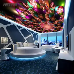 beautiful modern hall decorations interior antifire pvc ceiling stretched membrane